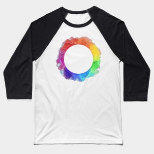 Circle Rainbow Watercolour Painting Baseball T-Shirt